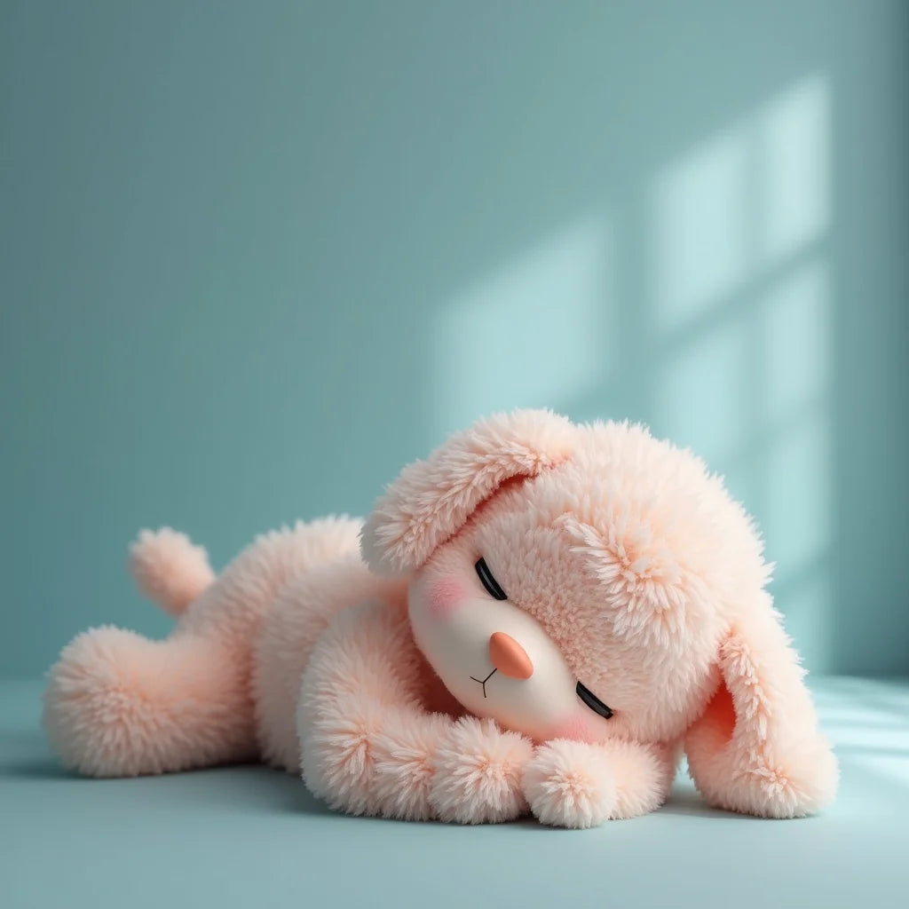 A Cuddly Doll Is Lying Down - בובת פרווה חמודה שוכבת ומקדמת שקט ושינה לילדים בכל יום