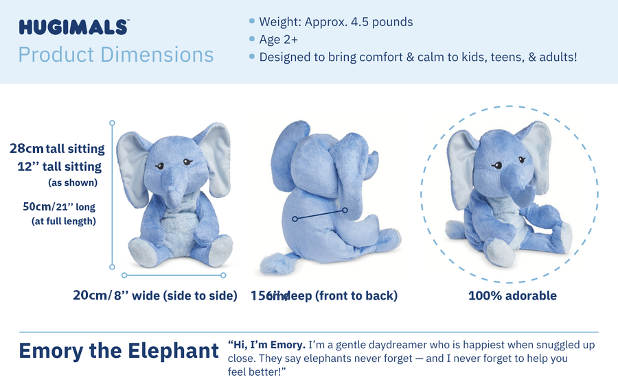 Hugimals - אמורי הפיל בובת כובד מחבקת