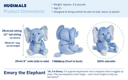 Hugimals - אמורי הפיל בובת כובד מחבקת